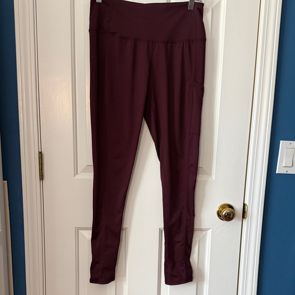 Burgundy High-Waisted Leggings Size S